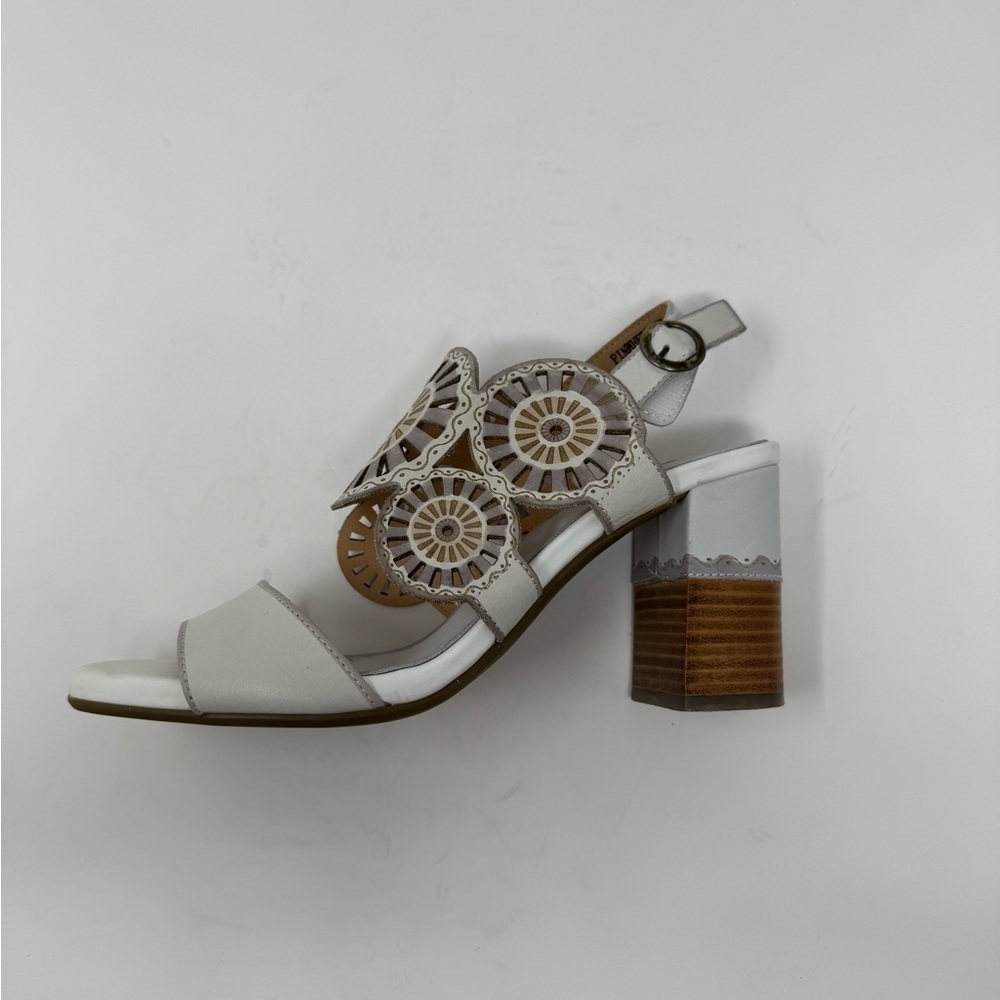 Spring Step off white Sandals with Laser-Cut Detailing - Picture 7 of 10